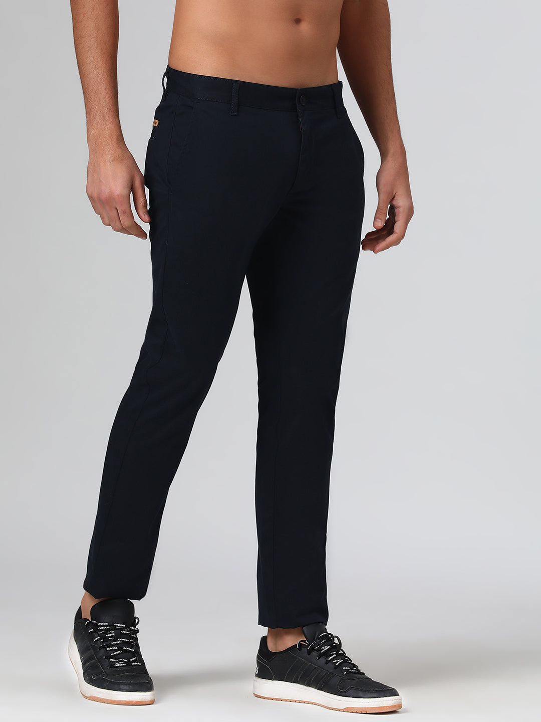 Organic Cotton Stretch Chino in Navy Blue- Slim Fit