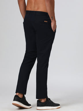 Organic Cotton Stretch Chino in Navy Blue- Slim Fit