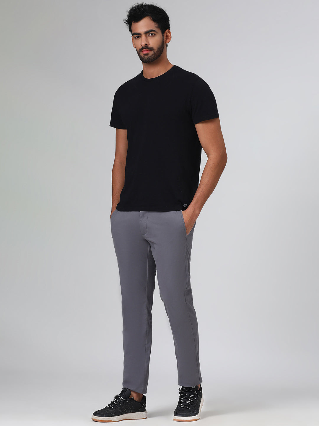 Organic Cotton Stretch Chino in Slate Grey- Slim Fit