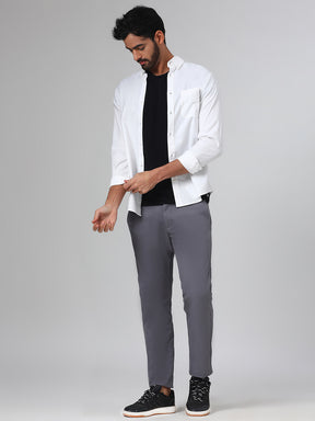 Organic Cotton Stretch Chino in Slate Grey- Slim Fit