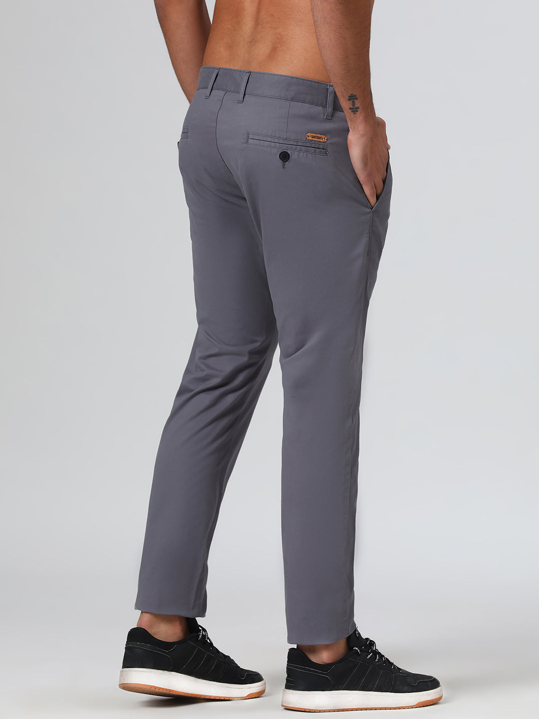 Organic Cotton Stretch Chino in Slate Grey- Comfort Fit