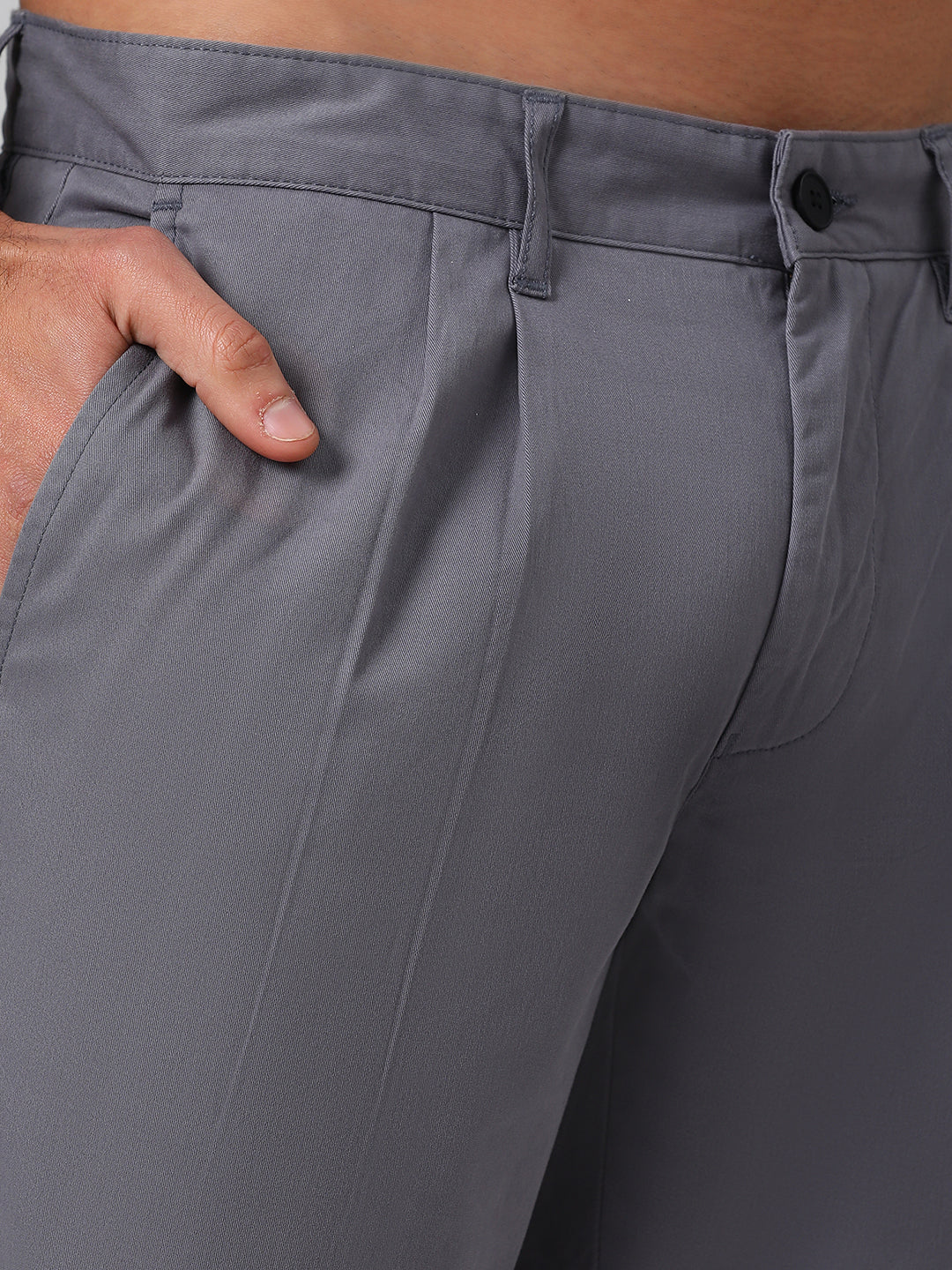 Organic Cotton Stretch Chino in Slate Grey- Comfort Fit