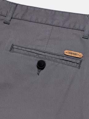 2 Way Stretch Pleated Chinos in Slate Grey- Comfort Fit