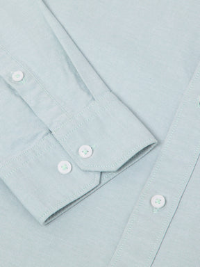 2 Way Stretch Oxford Shirt in Mint Green- Slim Fit