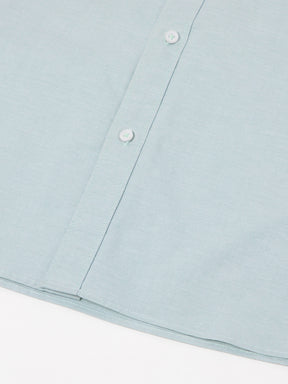2 Way Stretch Oxford Shirt in Mint Green- Slim Fit