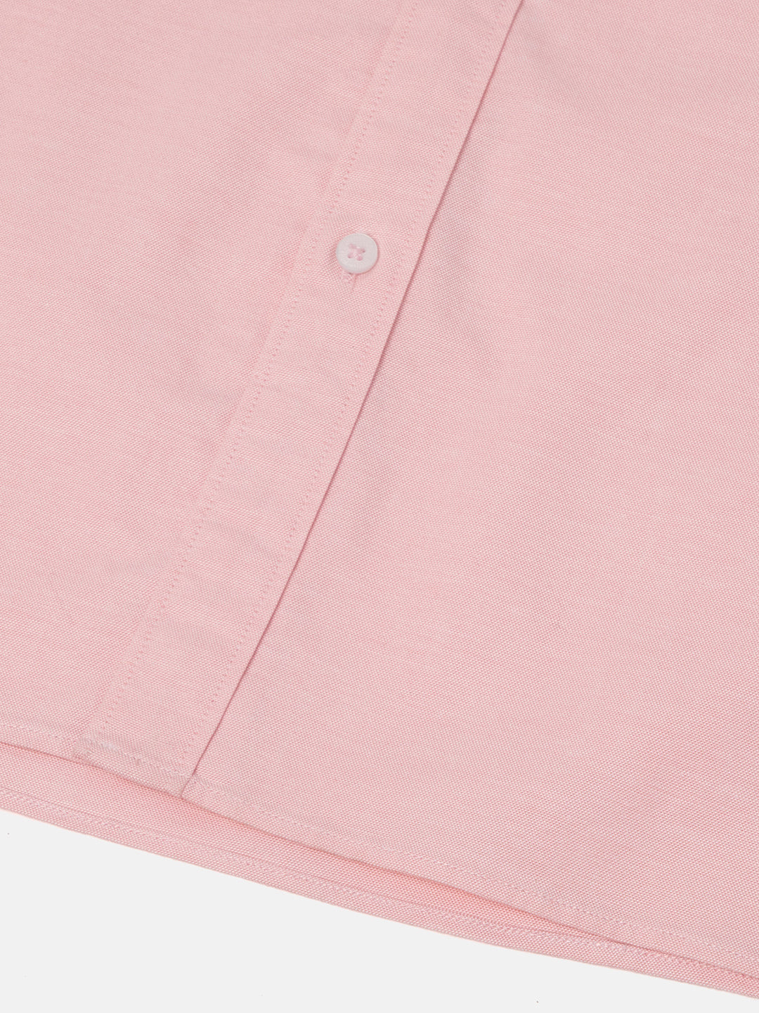 2 Way Stretch Oxford Shirt in Salmon Pink- Slim Fit