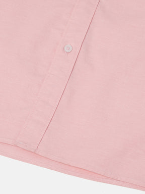2 Way Stretch Oxford Shirt in Salmon Pink- Slim Fit