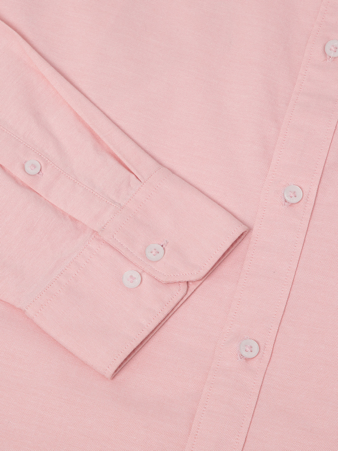 2 Way Stretch Oxford Shirt in Salmon Pink- Slim Fit